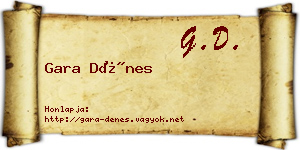 Gara Dénes névjegykártya