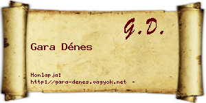 Gara Dénes névjegykártya